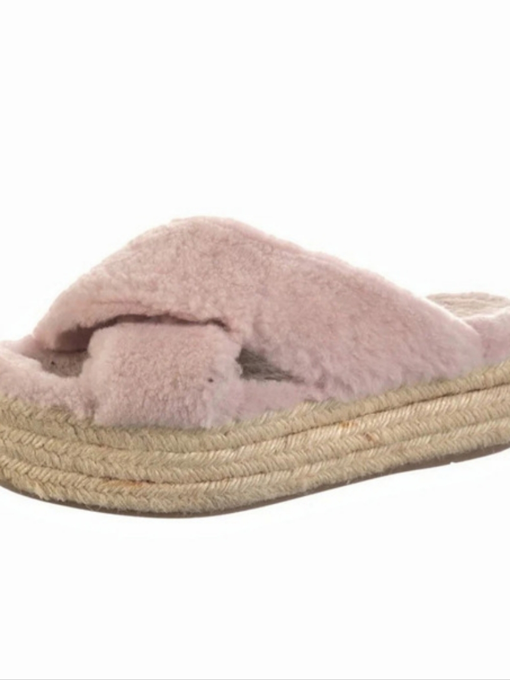 Miu Miu Shearling Espadrilles Platform Espadrille Sandals in Pink